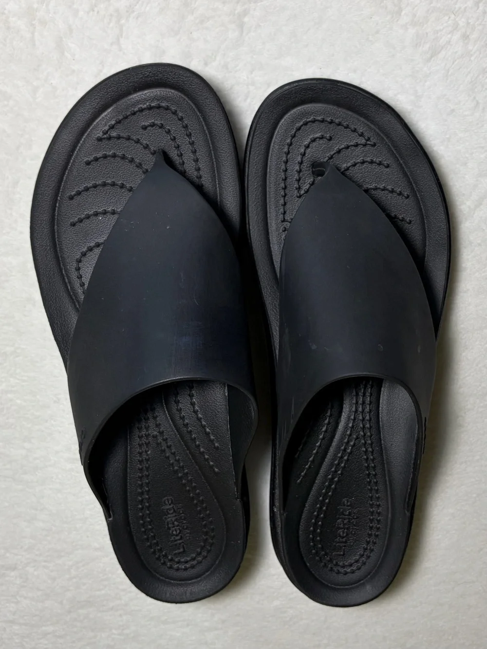 CROCS Women's Black Platform Thong Sandals